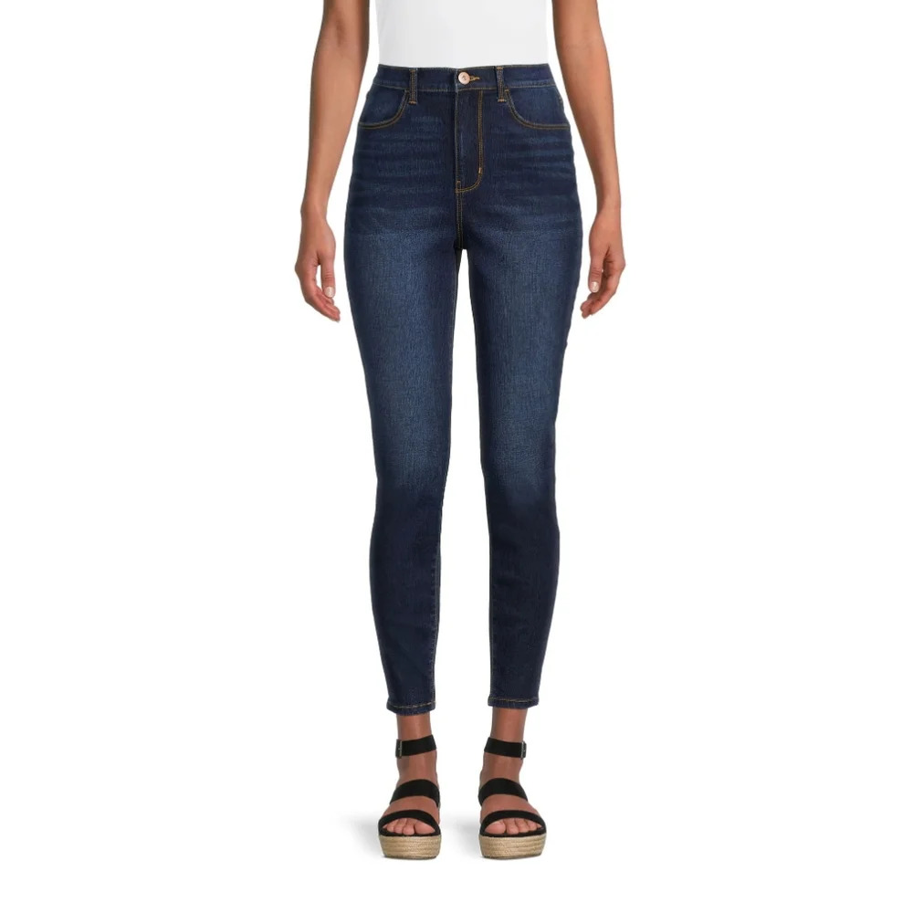 Juniors High Rise Curvy Slim Jeans Dark Enzyme Size 11